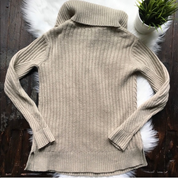 ANN TAYLOR Alpaca Wool Ribbed Cowl Neck Sweater - Picture 4 of 4